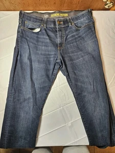 Lee Extreme Motion Jeans Mens 36x30 Blue Straight Fit Tapered Leg Stretch Denim - Picture 1 of 8