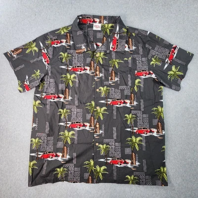 Barefoot In Paradise Hawaiian Mens Size XXL Multicolor Cars Cruise Aloha Royal - Image 1 of 4
