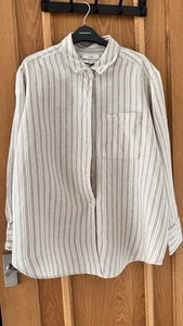 M&S BN this season pure 100% linen collared oversized girlfriend shirt size 16 - Picture 1 of 3