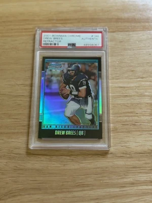 2001 Bowman Chrome Drew Brees Refractor Rookie Card (Authentic) - Image 1 of 2