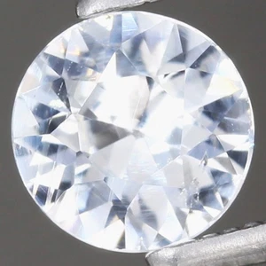 Zafiro blanco térmico natural corte brillante redondo 0,88 quilates 5,5 mm VS Madagascar - Imagen 1 de 4