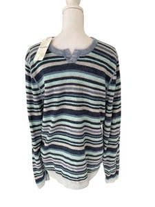 Tommy Bahama New Men’s Medium Sweater Reversible Stripe Linen Blend - Picture 1 of 16