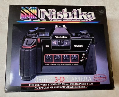 Cámara 3D Nishika 35 mm nueva en caja - 1989 - lente cuadrada 30 mm Foto 1 de 4