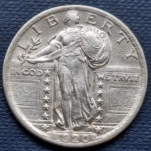 1920 Standing Liberty Quarter 25c High Grade UNC Uncirculated #93671 - Picture 1 of 2