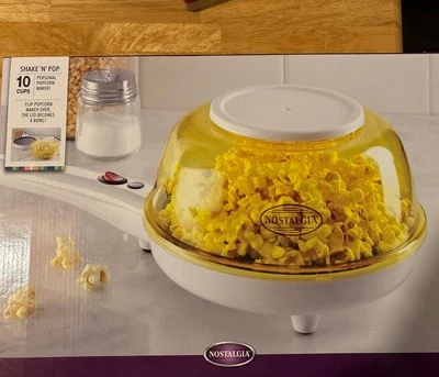 Palomitas Nostalgia Shake'N Pop Eléctrico Blanco Amarillo SNP100 Nuevo Foto 1 de 4
