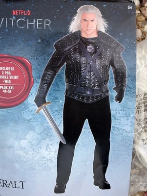 Netflix The Witcher GERALT 2-PC Disfraz Halloween Hombre Talla XXL (48-52), NUEVO Foto 1 de 4