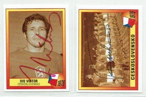 ANTONINPANENKA IVO VIKTOR Czechoslovakia 1976 signed Euro 96 Panini sticker lot - Picture 1 of 2