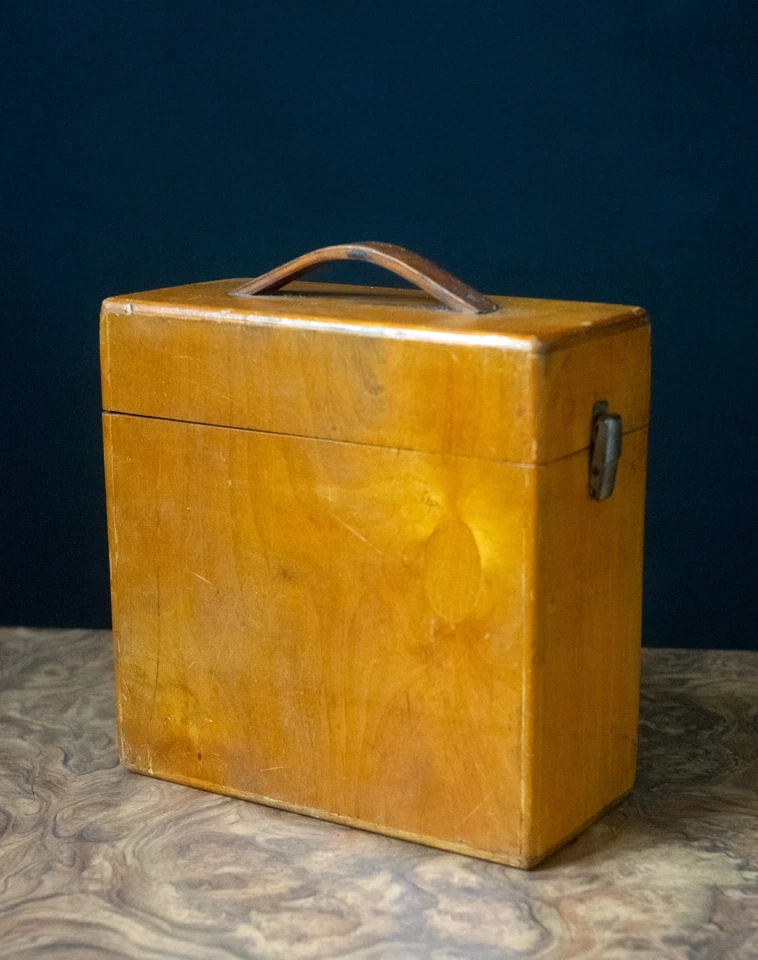 Vintage Wooden Microscope Case A.W. Watson & Sons London Box 22x22x10cm - Image 1 of 4