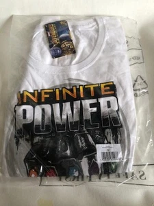 Official Marvel Avengers Infinity Power White Cotton  Womens T Shirt bnwt - Picture 1 of 2