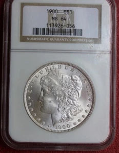 1900 NGC MS-64 MORGAN BU SILVER DOLLAR - HIGH GRADE (ref# NGC-1900) - Picture 1 of 8