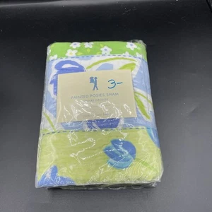 Pottery Barn Kids bemalte Sträuße Schein Standard grün blau Blumen neu Nachlass - Bild 1 von 2