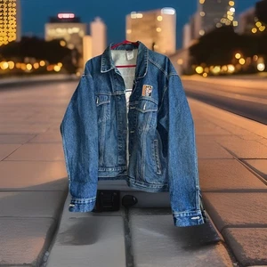 Vintage Warner Bros Harley Davidson Taz Looney Tunes Rough Riders Jeansjacke XL - Bild 1 von 8