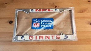 Vintage New York Giants NFL Chrome Metal License Plate Frame 2 Bar Face Mask USA - Picture 1 of 3