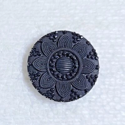Black Sunflower Button 15mm 19mm 23mm Flower Shirt Italian Design Sewing Crafts - Image 1 of 4
