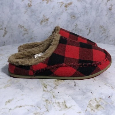 Deer Stags Upperooz Youth Kids Sz 4M Shoes Red Black Comfort Fur Lined Slippers - Image 1 of 4