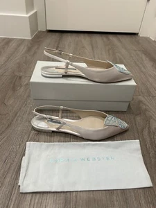 NEW NIB Sophia Webster Butterfly Slingback Ivory & Blue Flats 40 - Picture 1 of 8