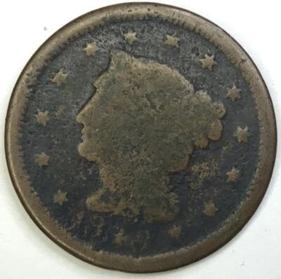 🇺🇸🇺🇸 1848 BRAIDED HAIR LARGE CENT 🇺🇸🇺🇸 - Image 1 of 2