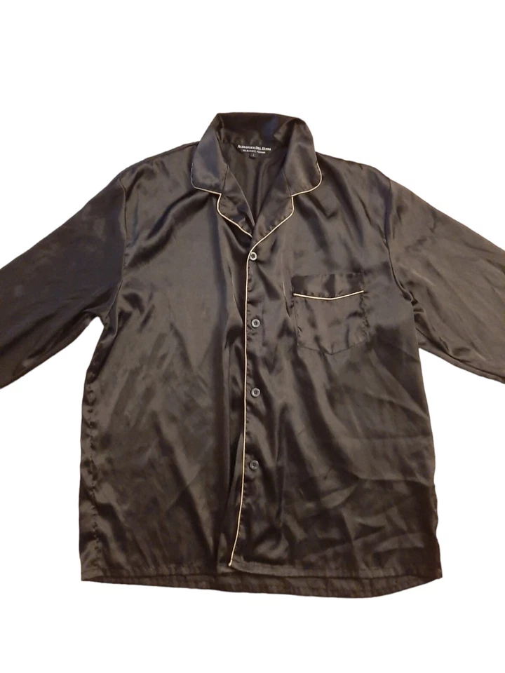 Alexander Del Rossa Palm Coast Florida men’s large pajama black satin top - Image 1 of 3