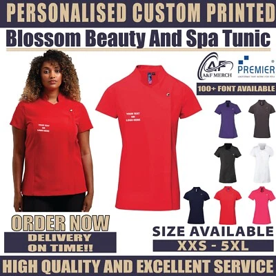 Personalised Custom Printed Blossom Beauty and Spa Tunic Fastening Collar PR683 - Image 1 of 4