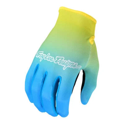 Troy Lee Designs Flowline MX / MTB Bicycle Gloves Faze Blue/Yellow XLarge XL - Image 1 of 3