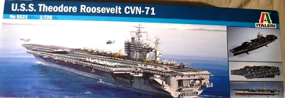 1/720 Italeri US Navy Aircraft Carrier USS Theodore Roosevelt CVN  71 # 5531 - Image 1 of 3
