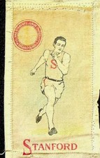 Vintage 1910 Stanford Track & Field Runner Murad S22 Tobacco Silk 3.5" X 5.5"