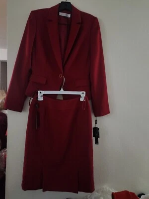 Tahari skirt suit two piece set Deep Red Sz 4 NWT - Изображение 1 из 4