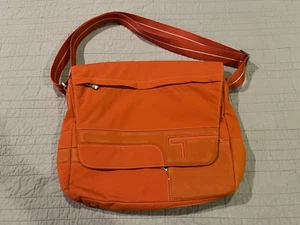Men's/Women's TUMI Sando Orange Nylon/Suede Messenger Laptop Crossbody Bag 12x14 - Picture 1 of 12