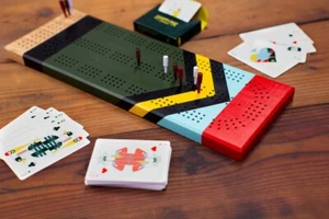 NEW Sanborn Canoe Co. Scout Painted Wooden Cribbage Board - Picture 1 of 5