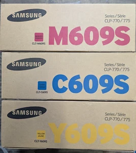 ✨Juego de (3) Cartuchos de tóner originales sellados Samsung Y609S C609S M609S CLP-770/775 - Imagen 1 de 2