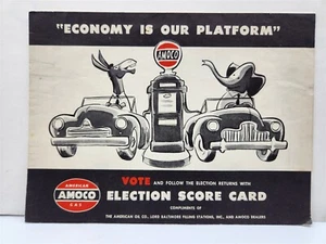 1952 Amoco Gas & Oil Political Score Card Poster 1952 Results Penciled in!! YY - Bild 1 von 7