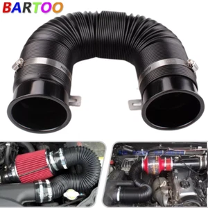 Universal 3'' Flexible Car Cold Air Intake Hose Filter Pipe Telescopic Tube Kit - Picture 1 of 11