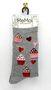 MeMoi Socks Cupcakes Women's Bamboo Crew Rayon Blend Sock Size 9-11 (Shoe 4-10) - Picture 1 of 2