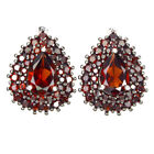 Pear Mozambique Garnet 8x6mm Gemstone 925 Sterling Silver Jewelry Earrings