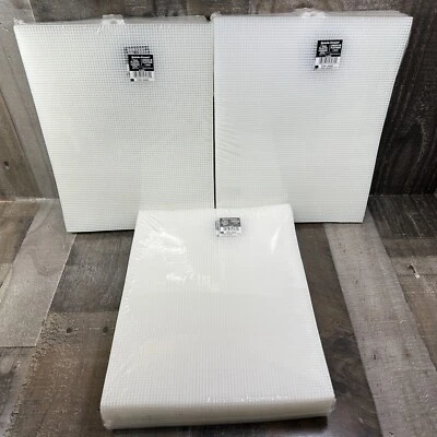 35 White Natural Sheet Plastic Needlepoint Canvas 7 Mesh Quick Count Lot of 3 - Image 1 of 4