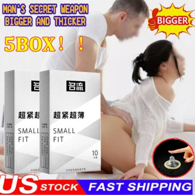50PCS Small Size Ultra Thin Latex Condom for Men Sex Products Tight Condoms 45mm - Image 1 of 4