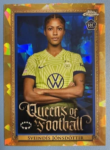 2022-23 Topps Chrome Sapphire UEFA Womens Queens of Football Sveindis Jonsdottir - Picture 1 of 4