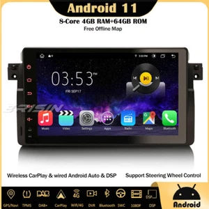 9" CarPlay Android 11 Car Stereo Sat Nav for BMW 3 Series E46 M3 Rover 75 MG ZT - Picture 1 of 14