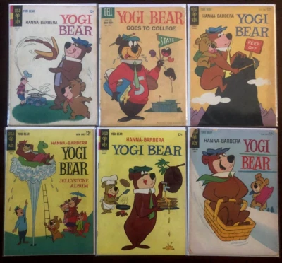 5X GOLD KEY & DELL YOGI BEAR LOT! Vintage 1960-1967 Four Color #1104 SILVER AGE - Image 1 of 4