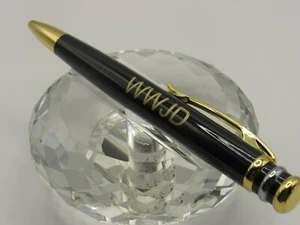 STUNNING HQ 5" BLACK TWIST BP PEN "WWJD" ON SIDE MEANING WHAT WOULD JESUS DO - Picture 1 of 4