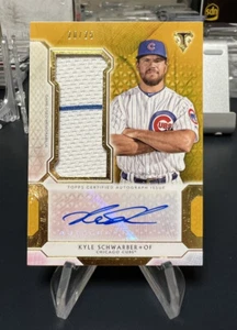 2018 topps triple threads kyle schwarber patch auto gold 20/25! 2 Color Patch. - Picture 1 of 2