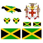 Set of 8 x Jamaica Flag Iron on Transfer for fabric Jamaican Heart Map Crest