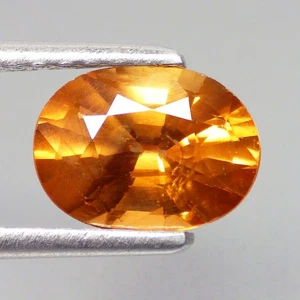 3.33 Cts TOP CLASS FIRE OVAL CUT (9 x 6 mm) 100% NATURAL YELLOWISH ORANGE ZIRCON - Picture 1 of 7