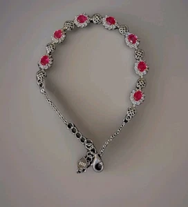 Beautiful Natural Ruby 925 Sterling Silver 8 inch Tennis Bracelet Jewelry - Picture 1 of 5
