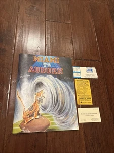 1984 Miami Vs Auburn Kickoff Classic Program-Ticket Stub-Rare - Picture 1 of 7