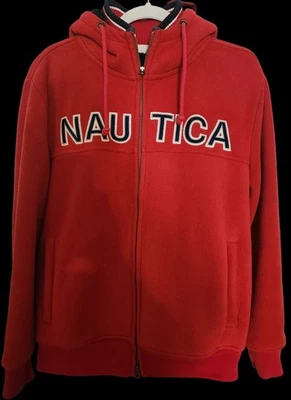 Jaqueta com capuz masculina Nautica, tamanho médio, manga longa - Imagem 1 de 4