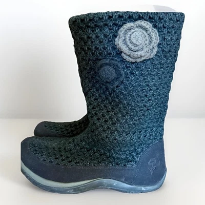 KALSO Earth Juniper Vegan  Negative Heel Black Boots Floral Women 9.5B non slip - Image 1 of 4