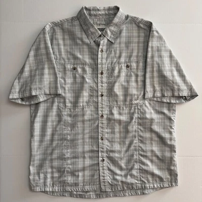 Mountain Khakis Shirt Mens XL Grey White Button Up Short Sleeve Relaxed Fit - Image 1 of 4