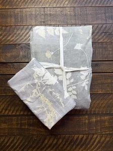 Pottery Barn Shadow Floral Percale King Duvet W King Sham Gray Multi NWOT Read - Picture 1 of 7