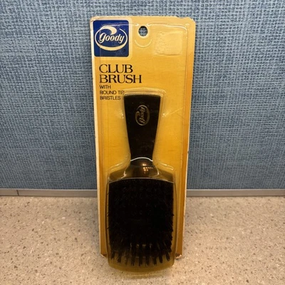 Cepillo Goody Hair Club #8103 1982 vintage mango negro punta redonda cerdas - ¡Nuevo! Foto 1 de 4